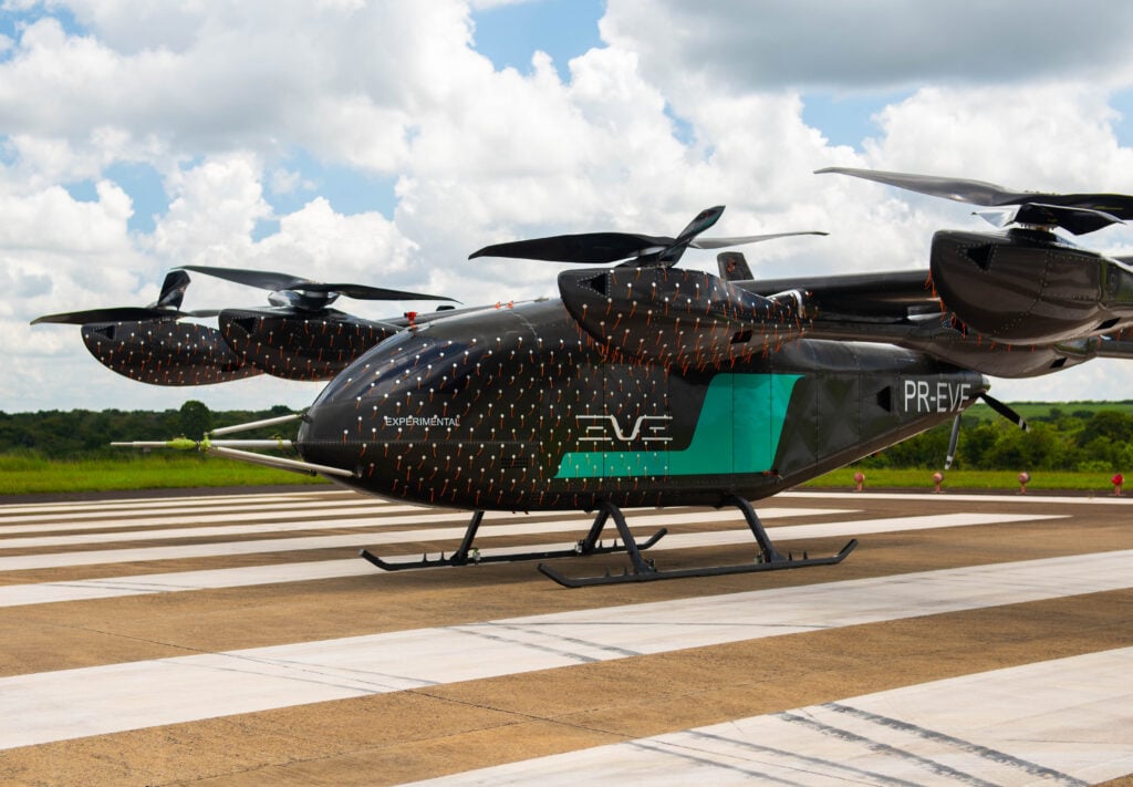 Eve has conducted a flight of its full-scale engineering prototype at its test facility in Gavião Peixoto for government authorities