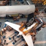 Sections of the enhanced 787-9 are loaded into final assembly © Boeing