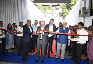 Ribbon-cutting ceremony in Pune with Liebherr Aerospace Bharat Forge