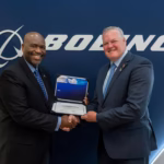 At MRO Americas, William Ampofo, SVP Parts & Distribution and Supply Chain for Boeing Global Services (l) and Brian Sartain, COO for Ontic (r) © Boeing