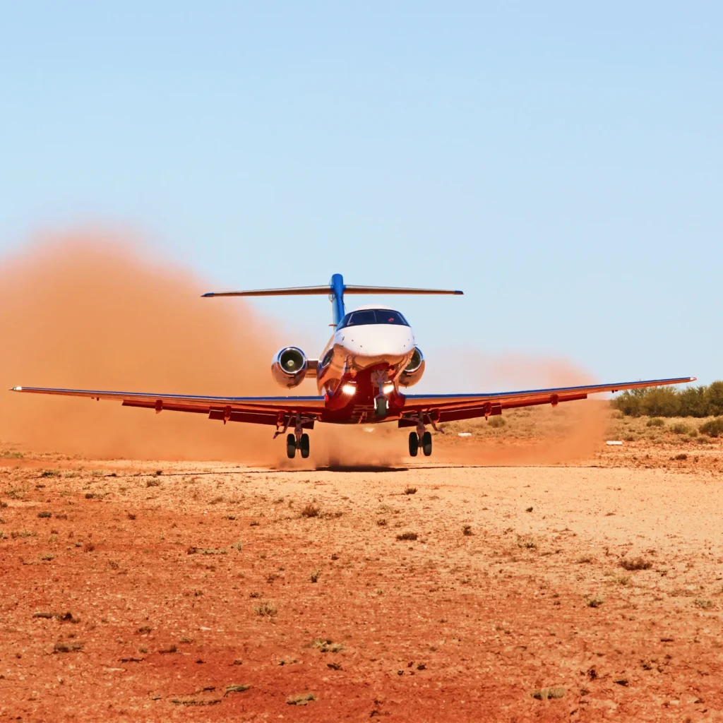 Pilatus PC-24 landing on gravel © Pilatus