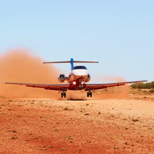 Pilatus PC-24 landing on gravel © Pilatus