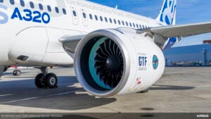 The Pratt & Whitney GTF Advantage™ engine powering the Airbus A320neo aircraft. © Airbus