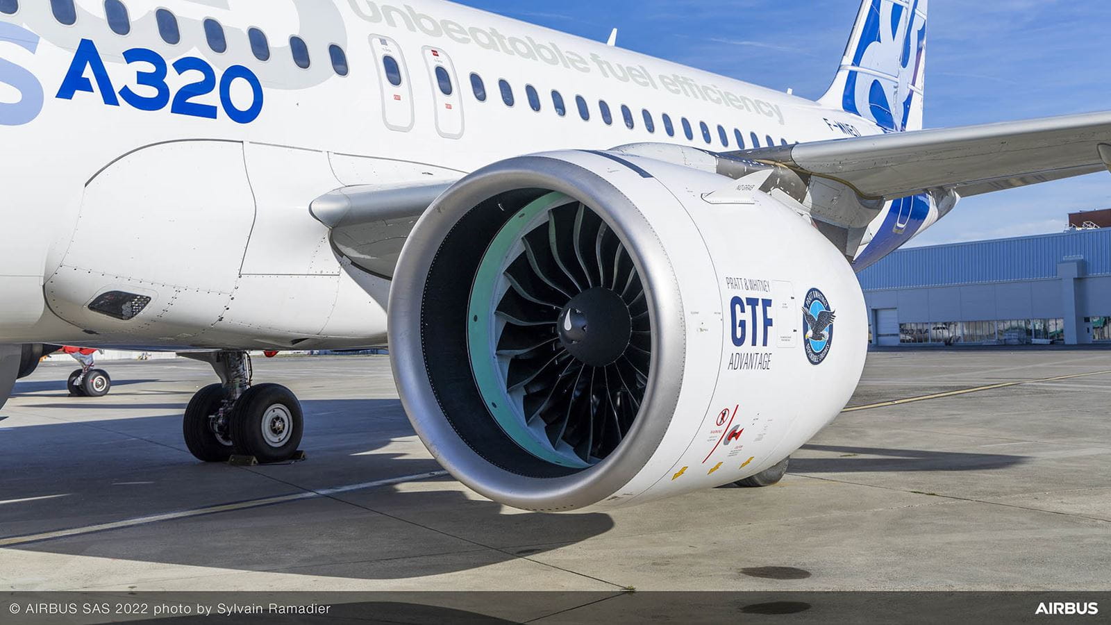 The Pratt & Whitney GTF Advantage™ engine powering the Airbus A320neo aircraft. © Airbus