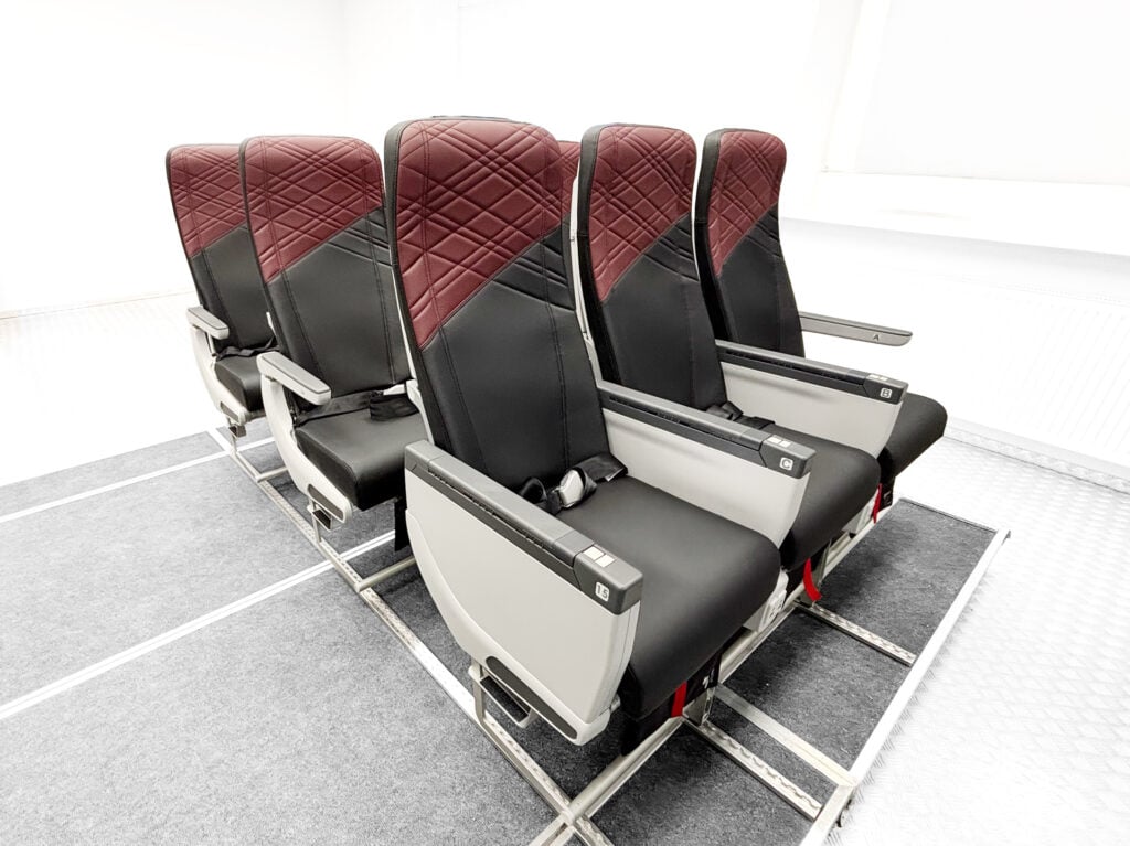 The ergonomically designed seat cushions and customised dress covers are tailored to Japan Airlines’ branding
