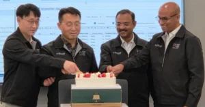 Ramco Systems and the Korean Air team at the Go-Live ceremony held at Korean Air’s engine maintenance centre