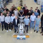 Liebherr team with nose landing gear for the A350F © Liebherr Aerospace