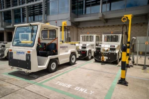 Hawaiian Airlines has introduced a new fleet of electric ground support equipment at Honolulu International Airport