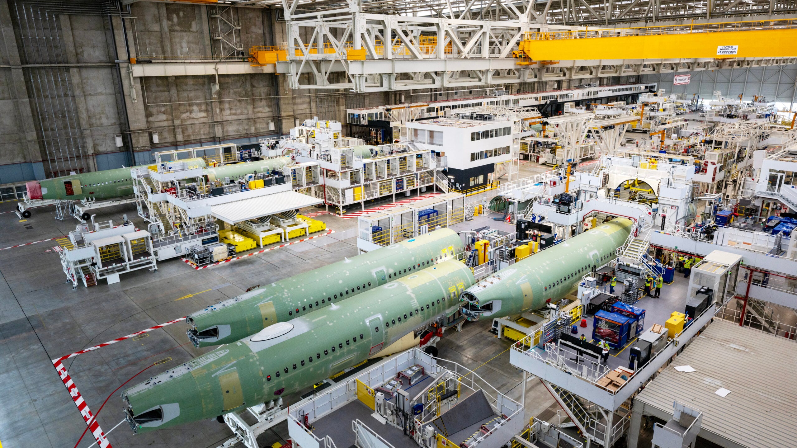 A320-family final assembly line at the Jean-Luc Lagardère facility in Toulouse © Airbus