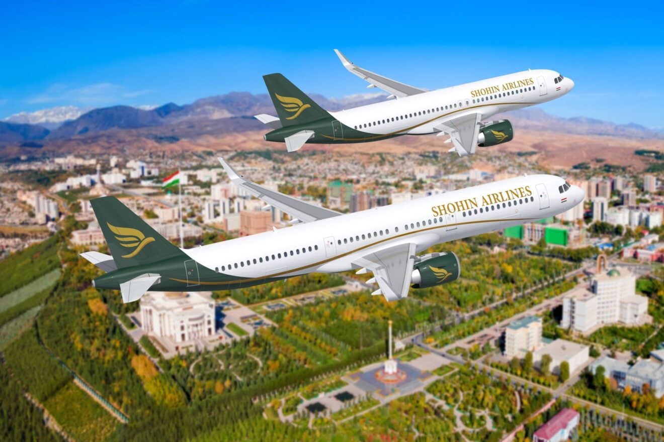Rendering of Shohin Airlines A320 and A321 aircraft in flight © Airbus