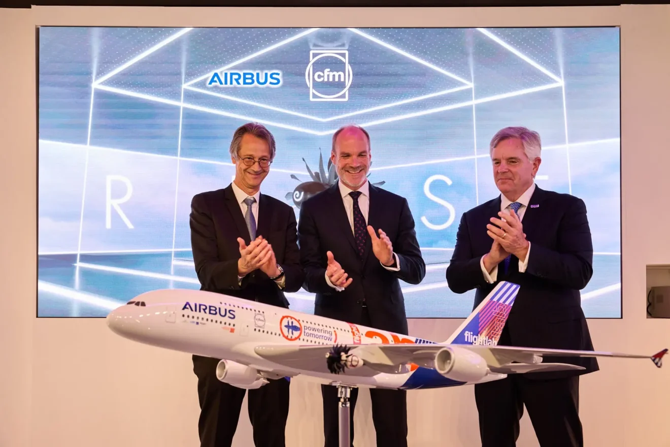 Unveiling of the new livery for the A380 Flight Lab at the Farnborough International Airshow