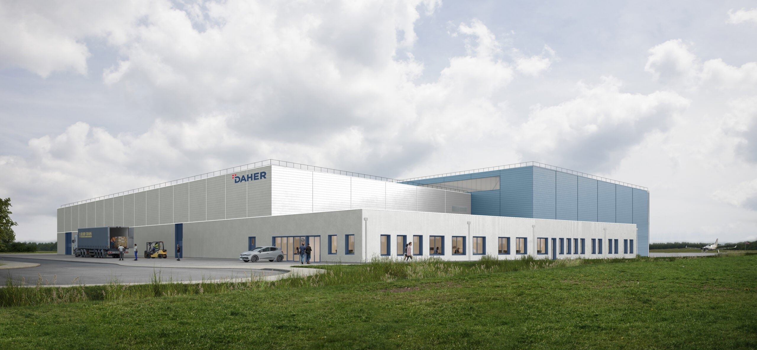 Image of the new Daher Aircraft support and logistics facility in France