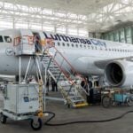 AeroSHARK drag-reducing technology is being tested on a Lufthansa City Airlines Airbus A319