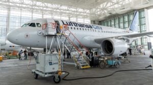 AeroSHARK drag-reducing technology is being tested on a Lufthansa City Airlines Airbus A319