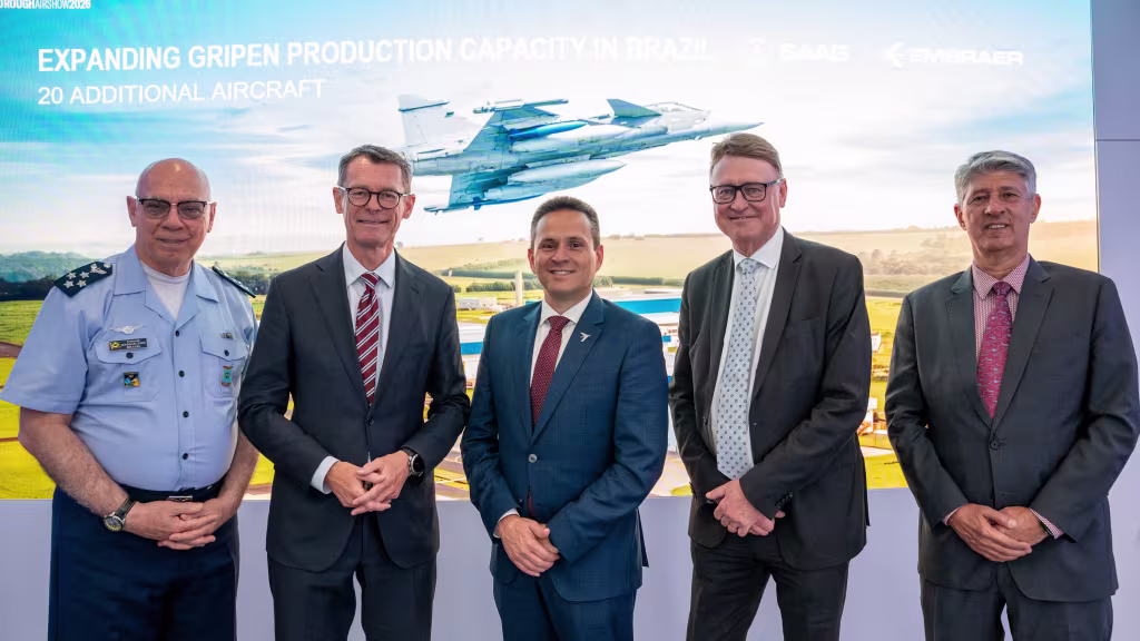 The signed HoA provides a framework for the potential production of 20 additional Gripen aircraft in partnership with Embraer © Saab