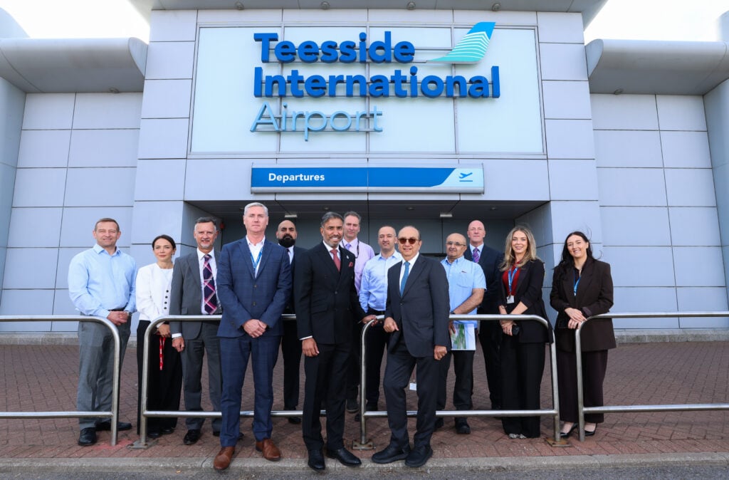 Senior leadership from Teesside International Airport and Alfor Aviation © Teesside International Airport