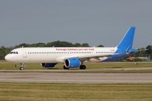 Airbus A321neo aircraft in Jet2holiday livery