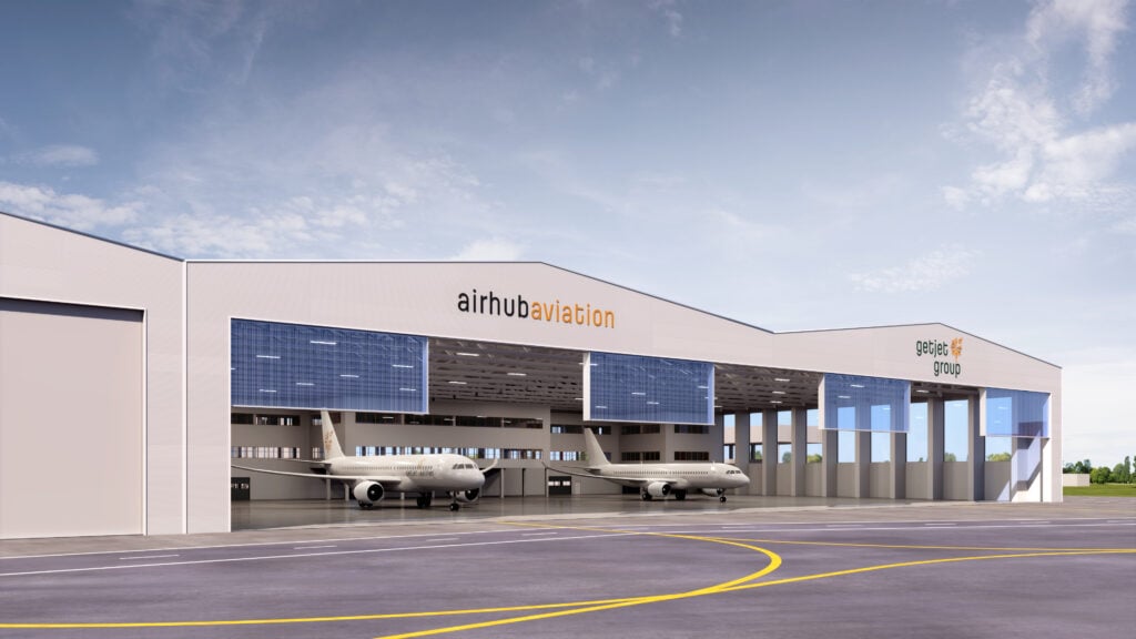 Rendering of Airhub's new hangar at Vilnius International Airport