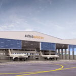 Rendering of Airhub's new hangar at Vilnius International Airport