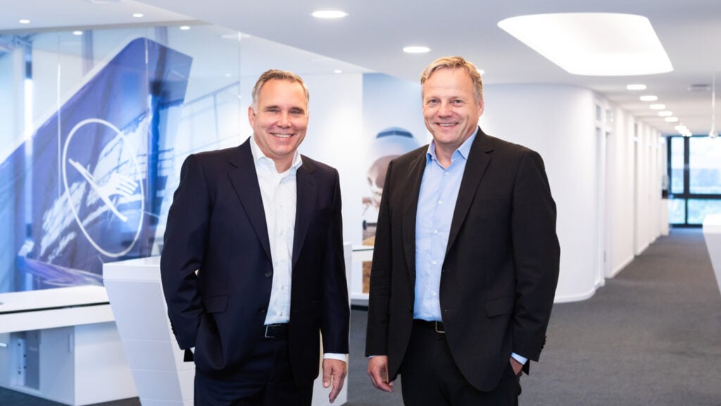 Harald Gloy (left) to succeed Soeren Stark (right) as CEO Lufthansa Technik