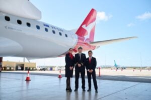 QantasLink's first Embraer E190 aircraft has landed in Perth © Qantas