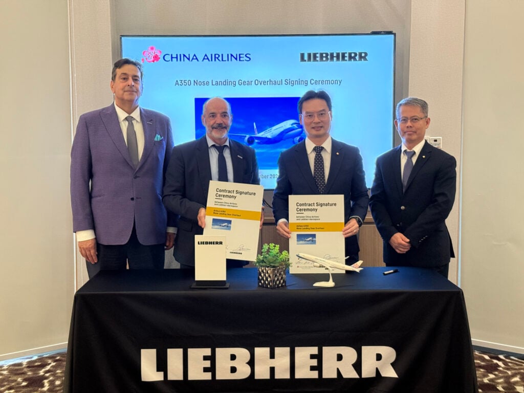 Liebherr-Aerospace and China Airlines have reached a commercial agreement for the overhaul of nose landing gear on the airline’s Airbus A350 fleet